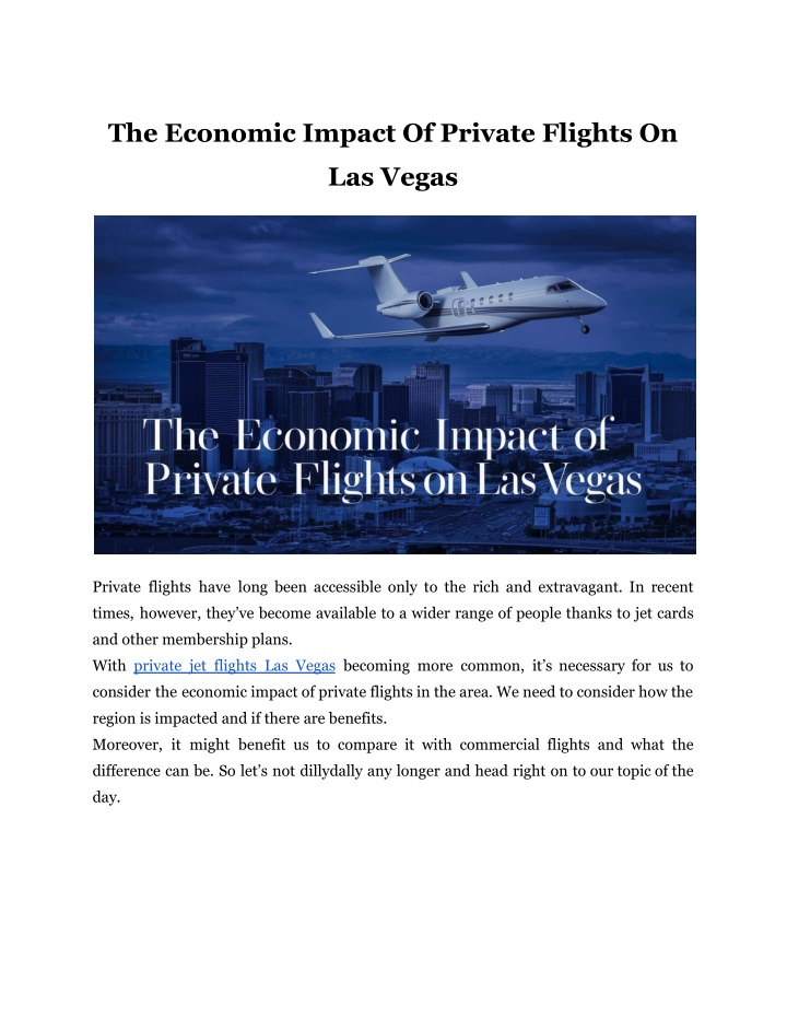 the economic impact of private flights on