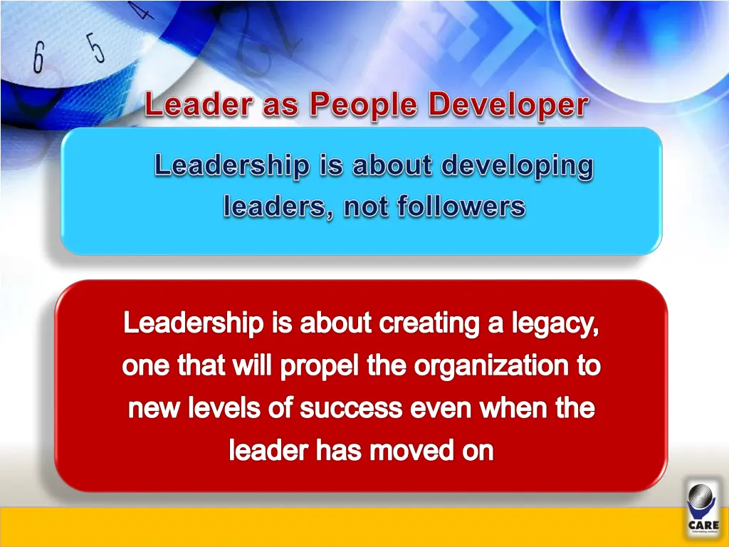 leadership is about creating a legacy one that