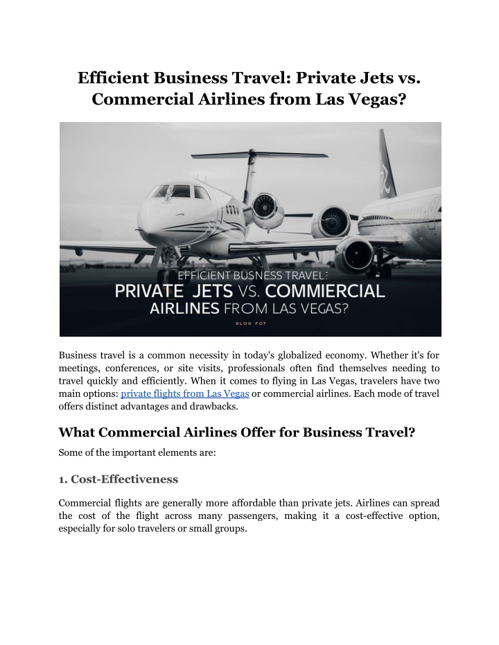 efficient business travel private jets