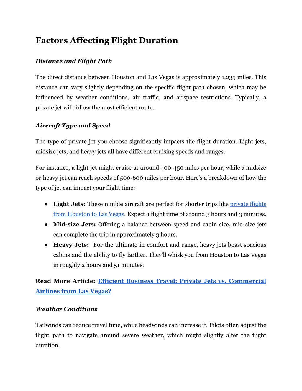 factors affecting flight duration