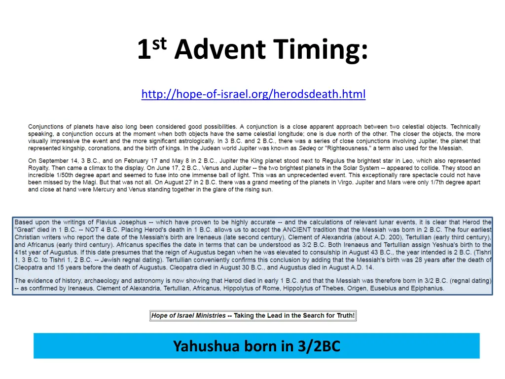 1 st advent timing