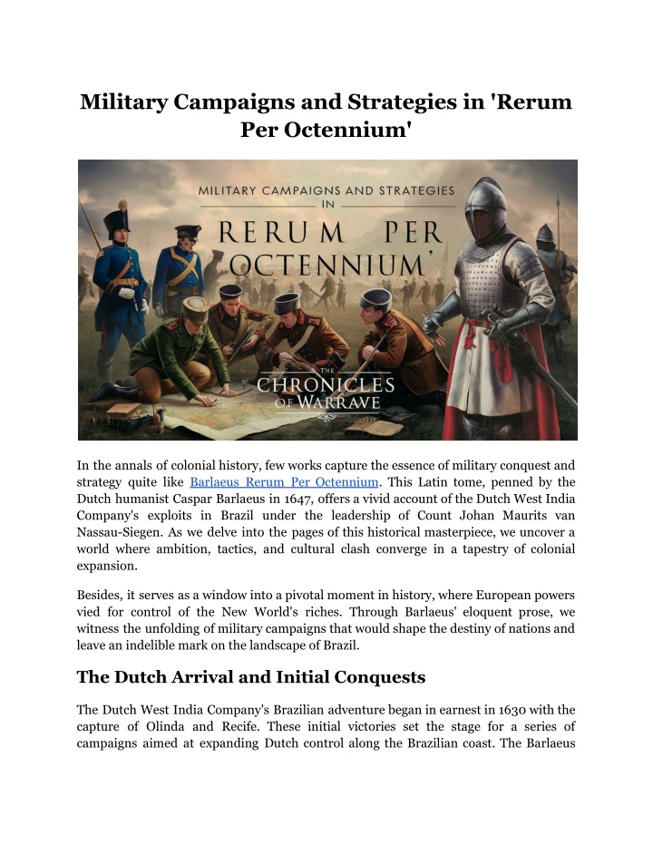 military campaigns and strategies in rerum