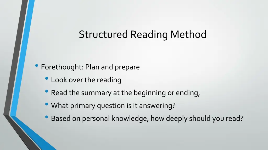 structured reading method