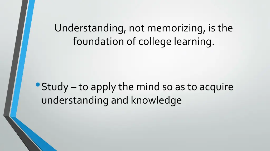 understanding not memorizing is the foundation