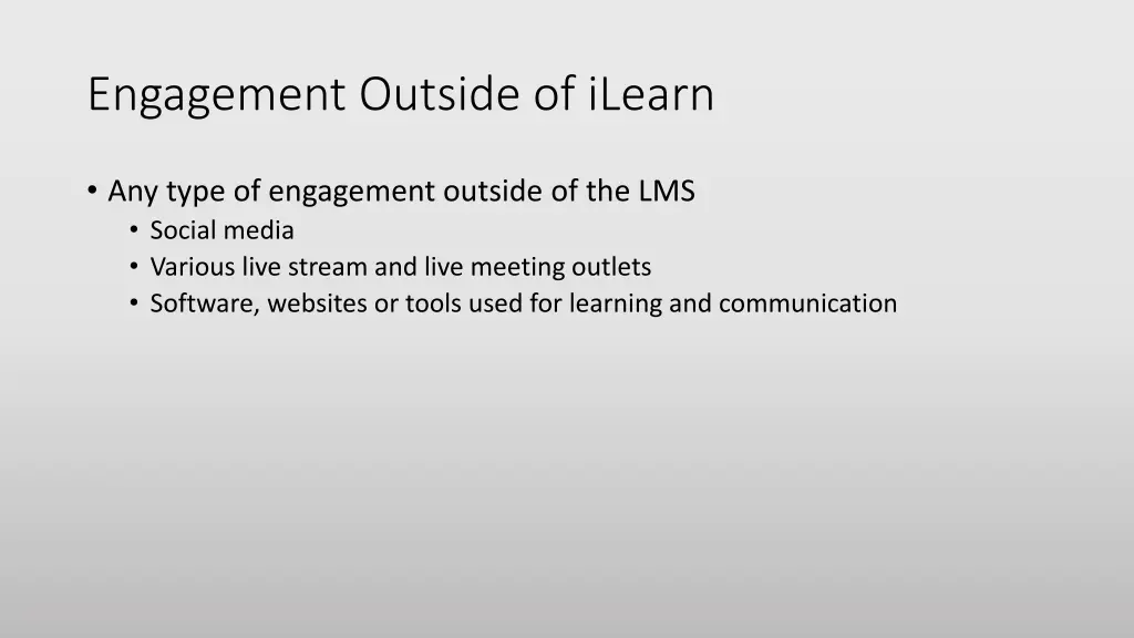 engagement outside of ilearn