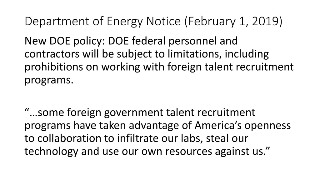 department of energy notice february 1 2019