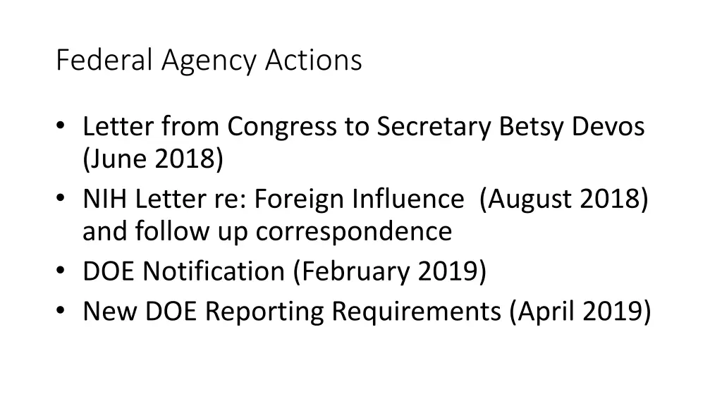 federal agency actions