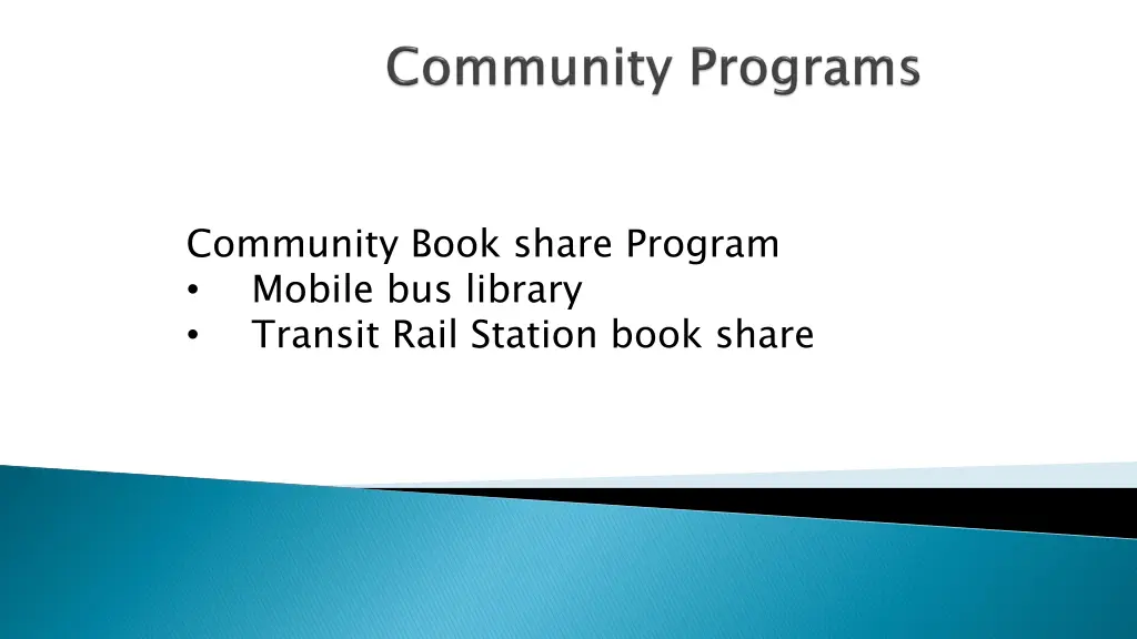 community book share program mobile bus library