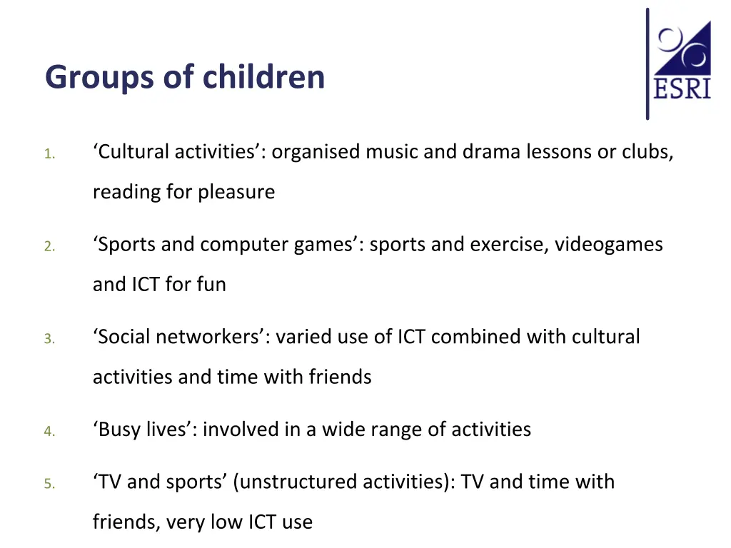 groups of children