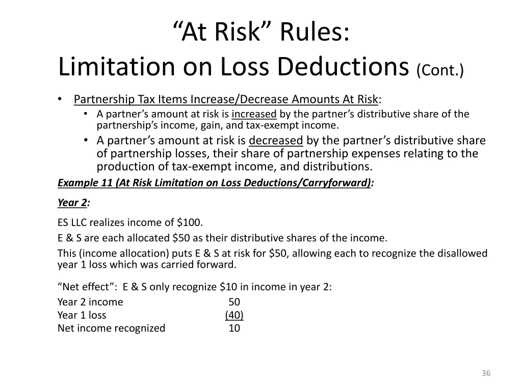 at risk rules 1