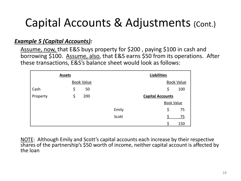 capital accounts adjustments cont 1