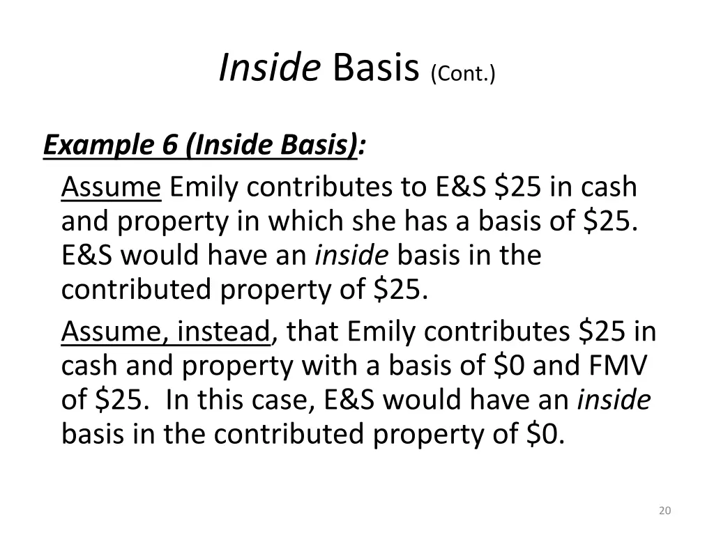 inside basis cont