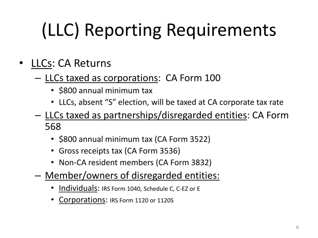 llc reporting requirements