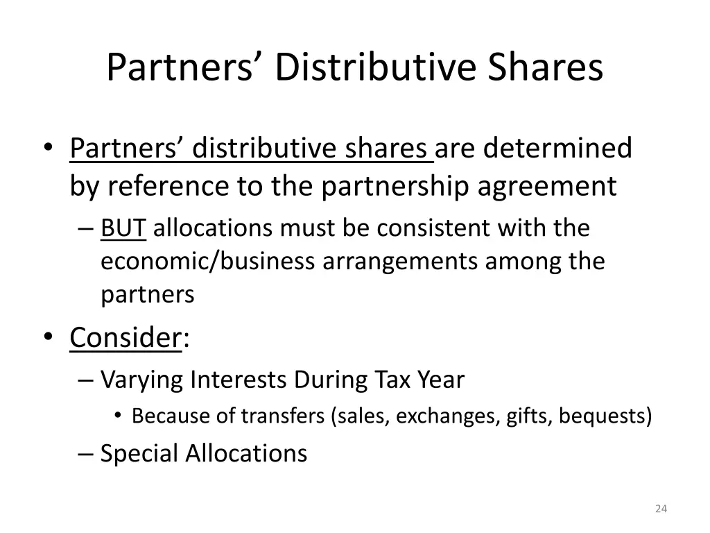 partners distributive shares