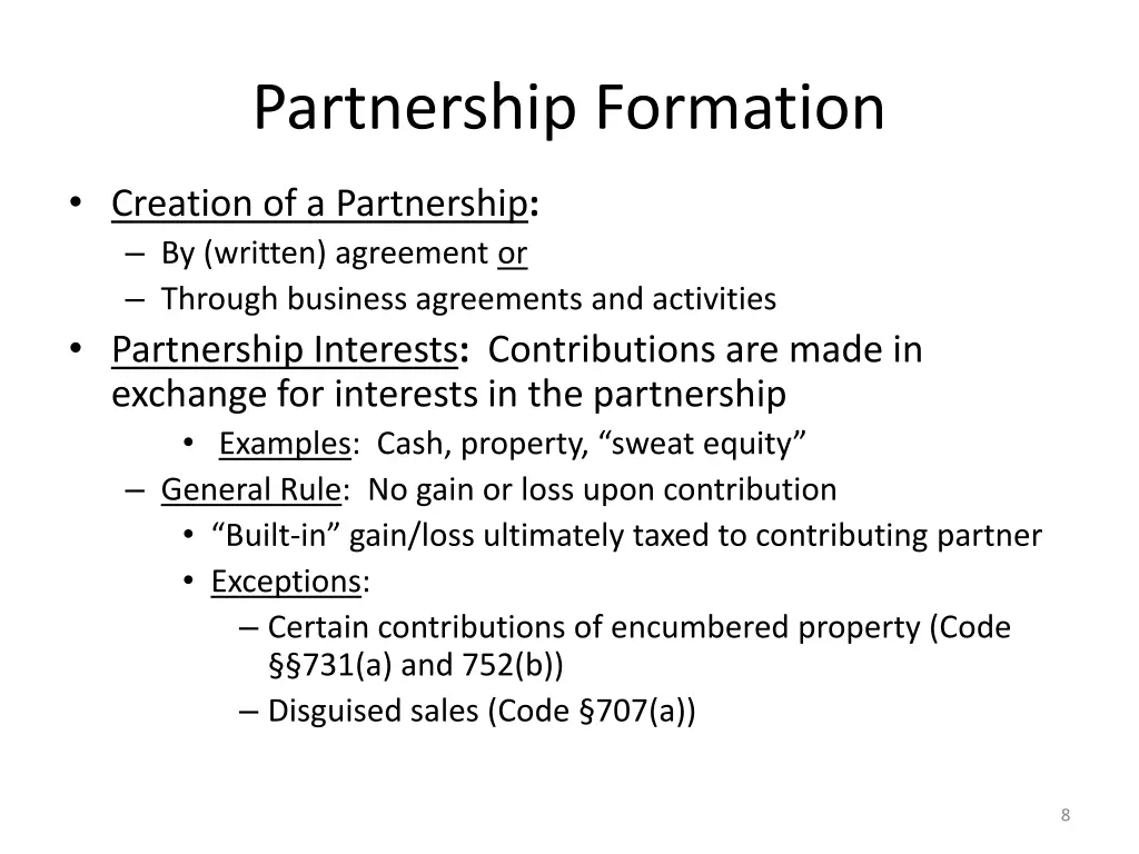 partnership formation