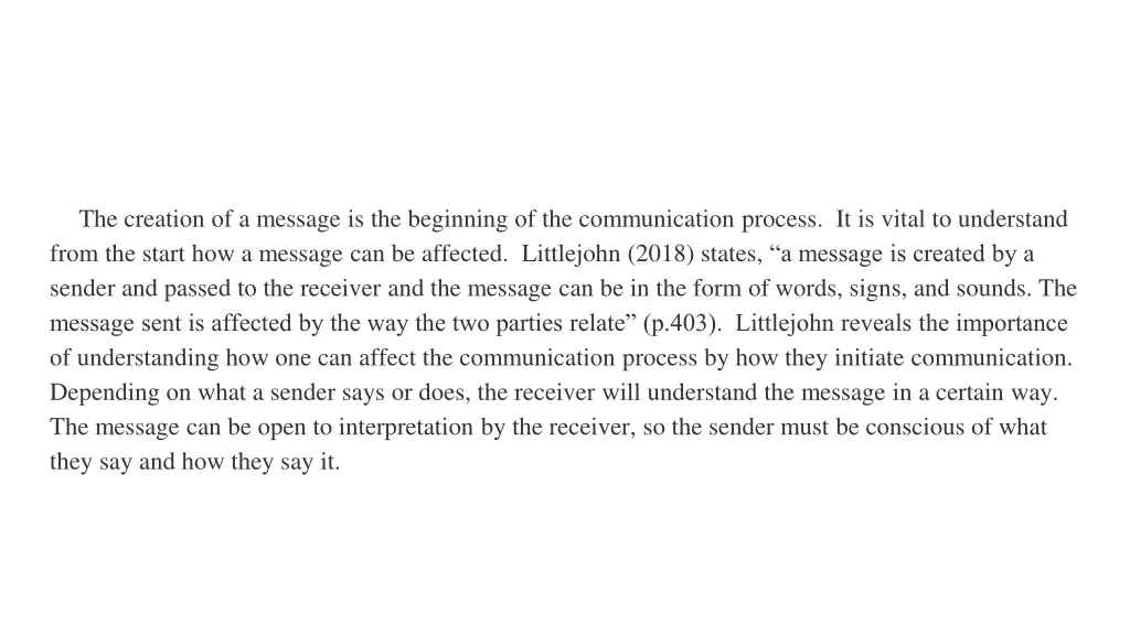 the creation of a message is the beginning 1