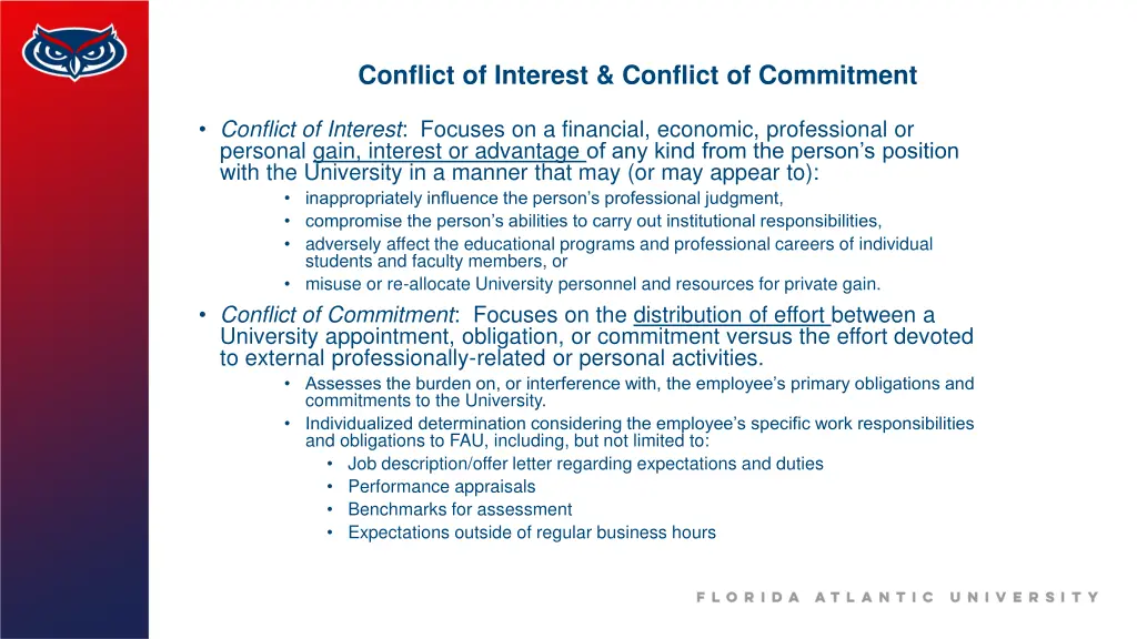 conflict of interest conflict of commitment