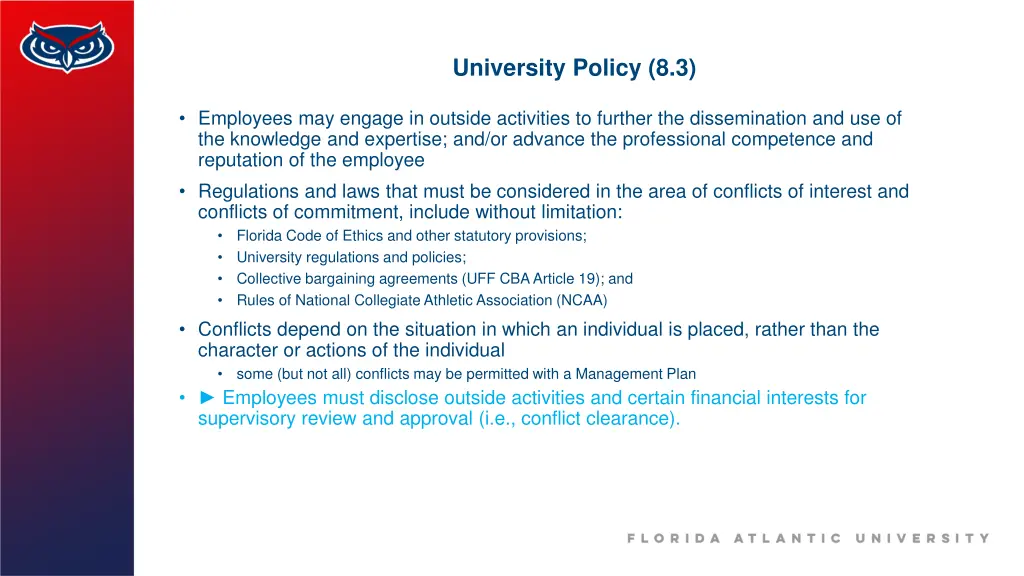 university policy 8 3