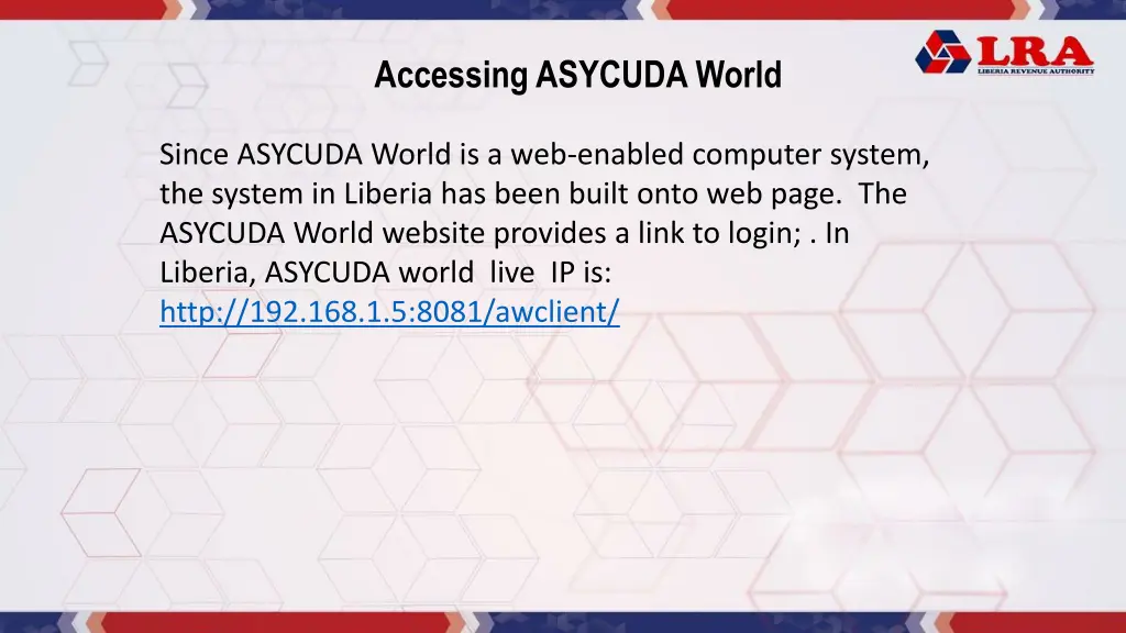 accessing asycuda world