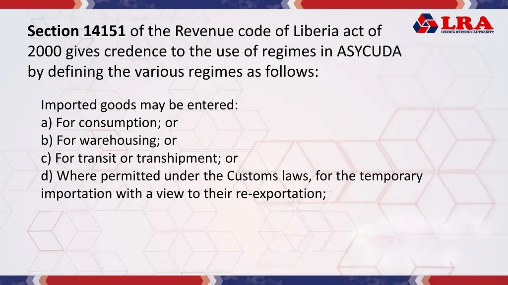 section 14151 of the revenue code of liberia