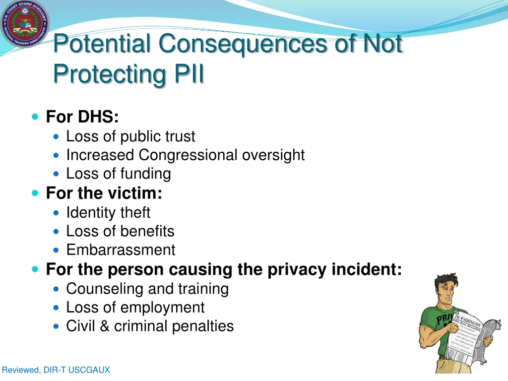 potential consequences of not protecting pii