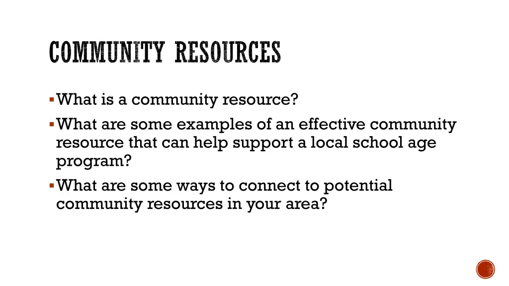 community resources