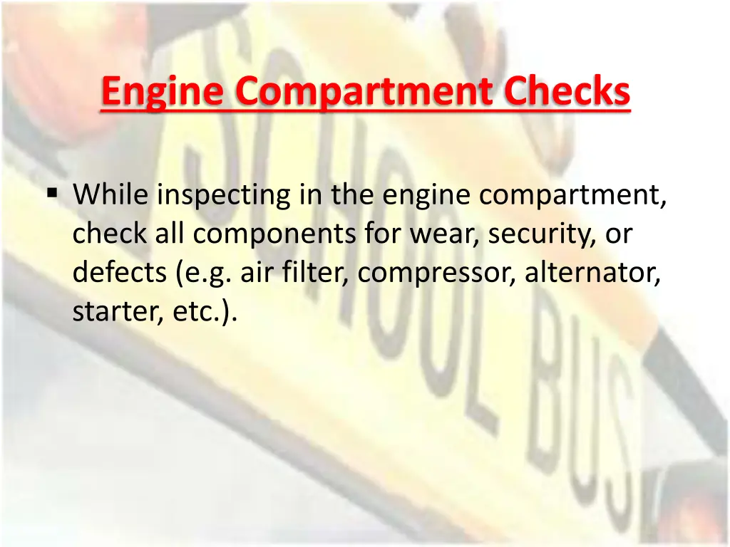 engine compartment checks 4