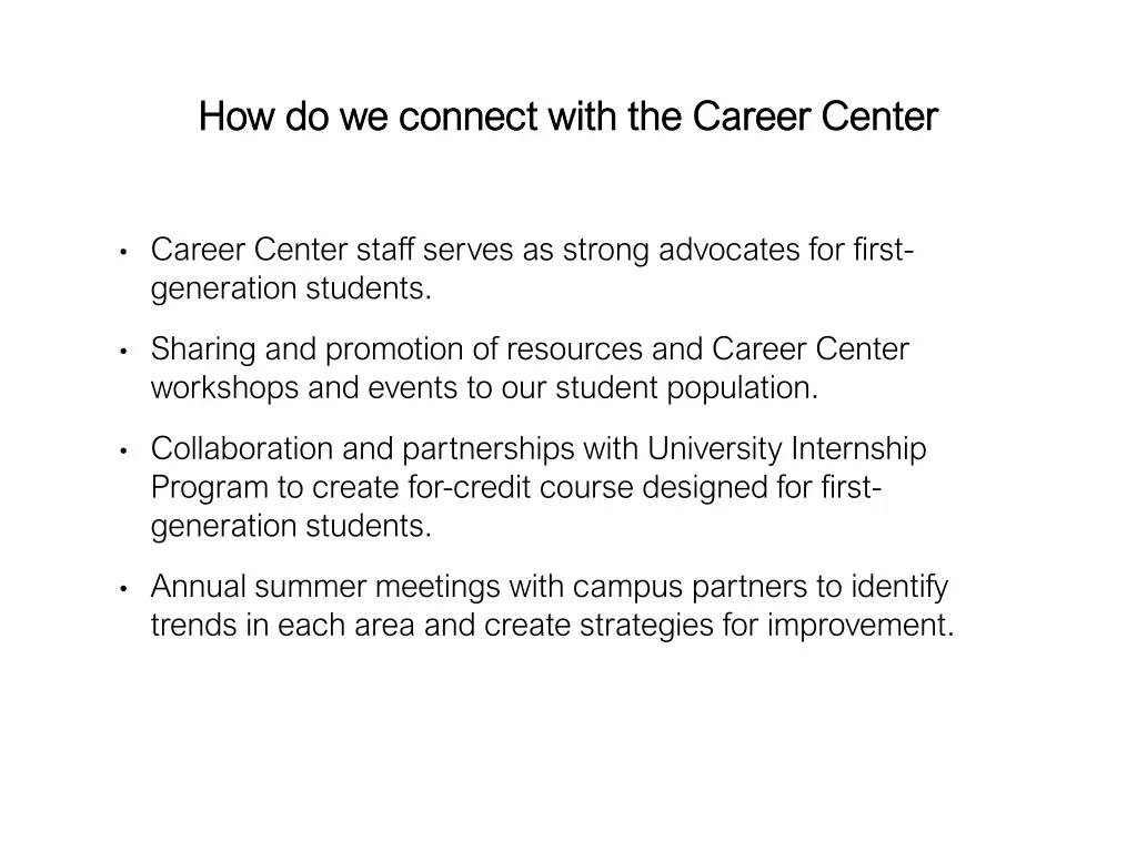 how do we connect with the career center 1