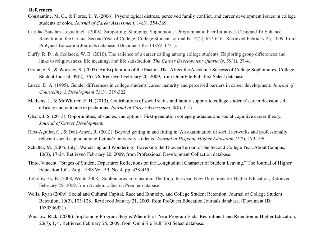 references constantine m g flores l y 2006