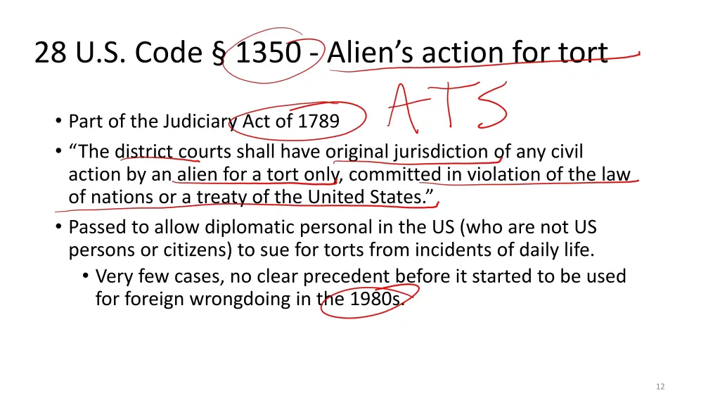 28 u s code 1350 alien s action for tort