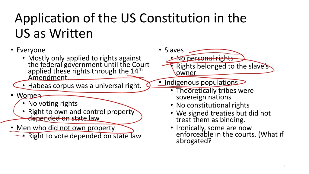 application of the us constitution