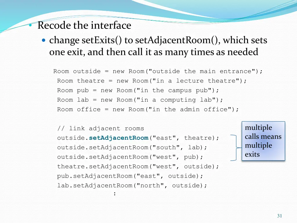 recode the interface