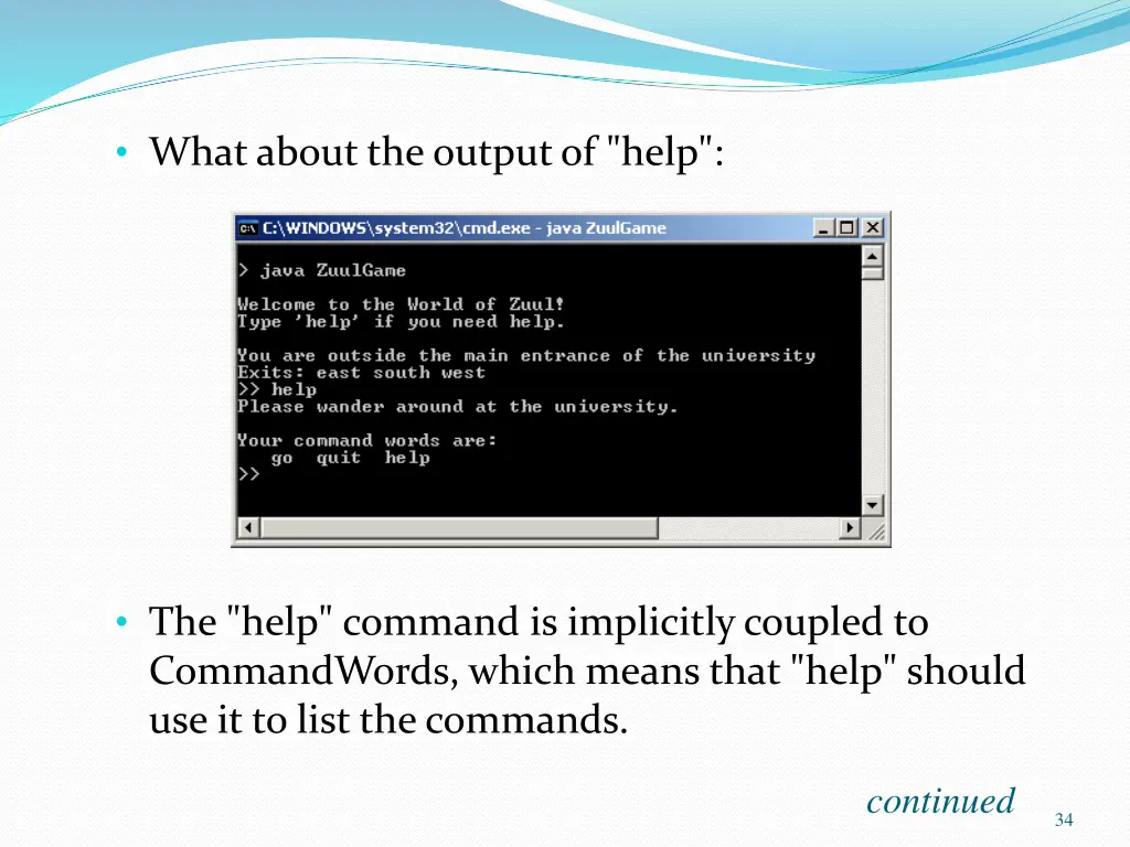 what about the output of help