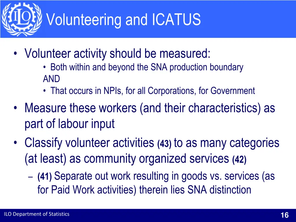 volunteering and icatus