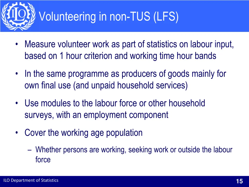 volunteering in non tus lfs