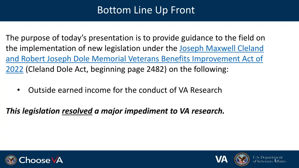 bottom line up front