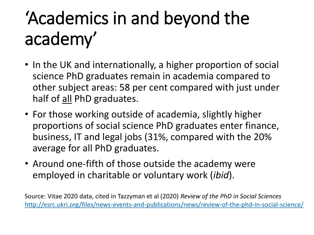 academics in and beyond the academics