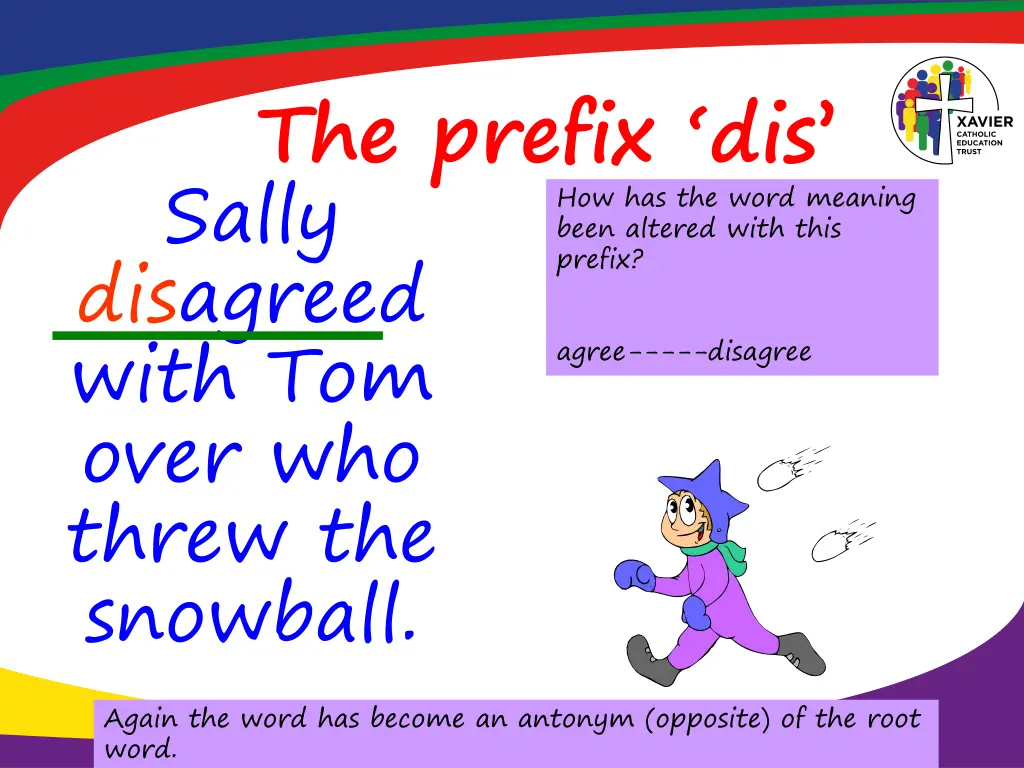 the prefix dis sally disagreed with tom over