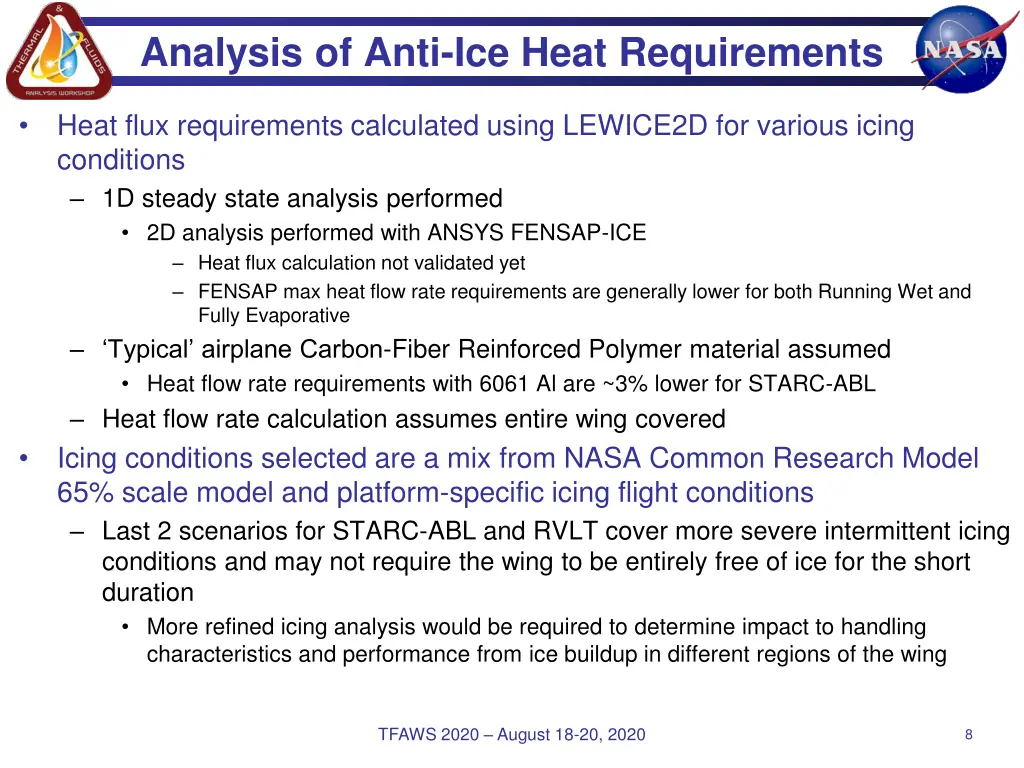 analysis of anti ice heat requirements