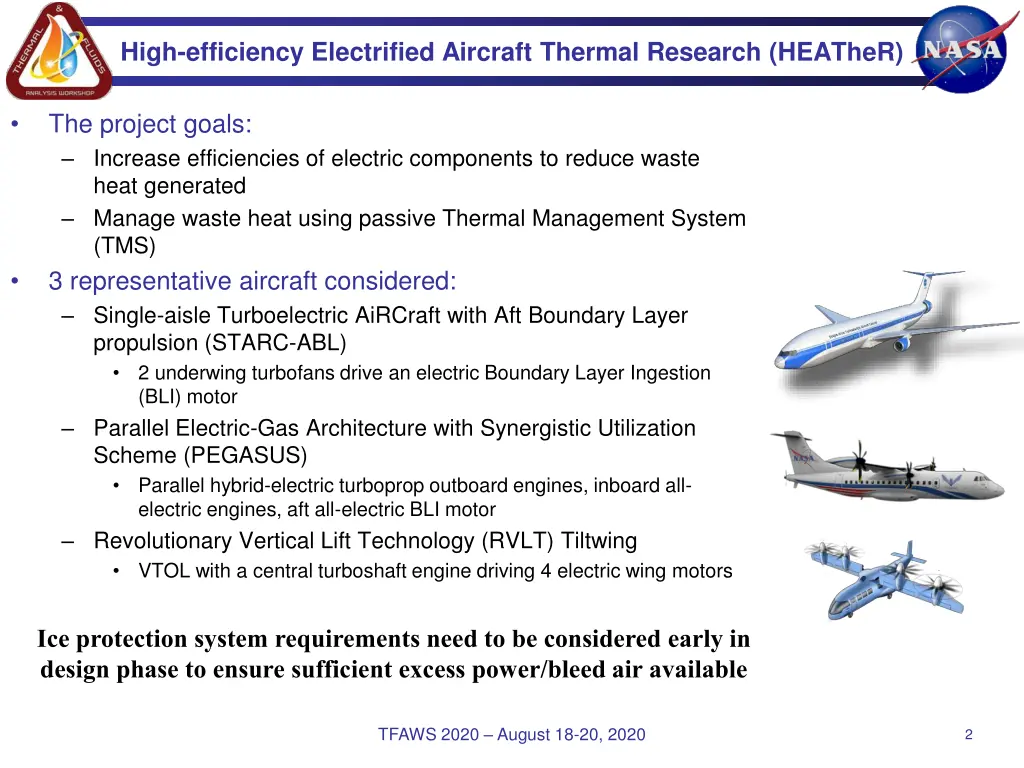 high efficiency electrified aircraft thermal