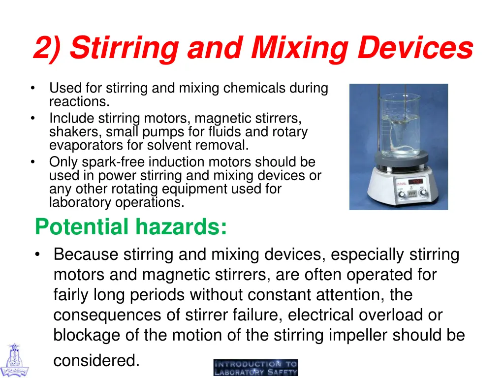 2 stirring and mixing devices