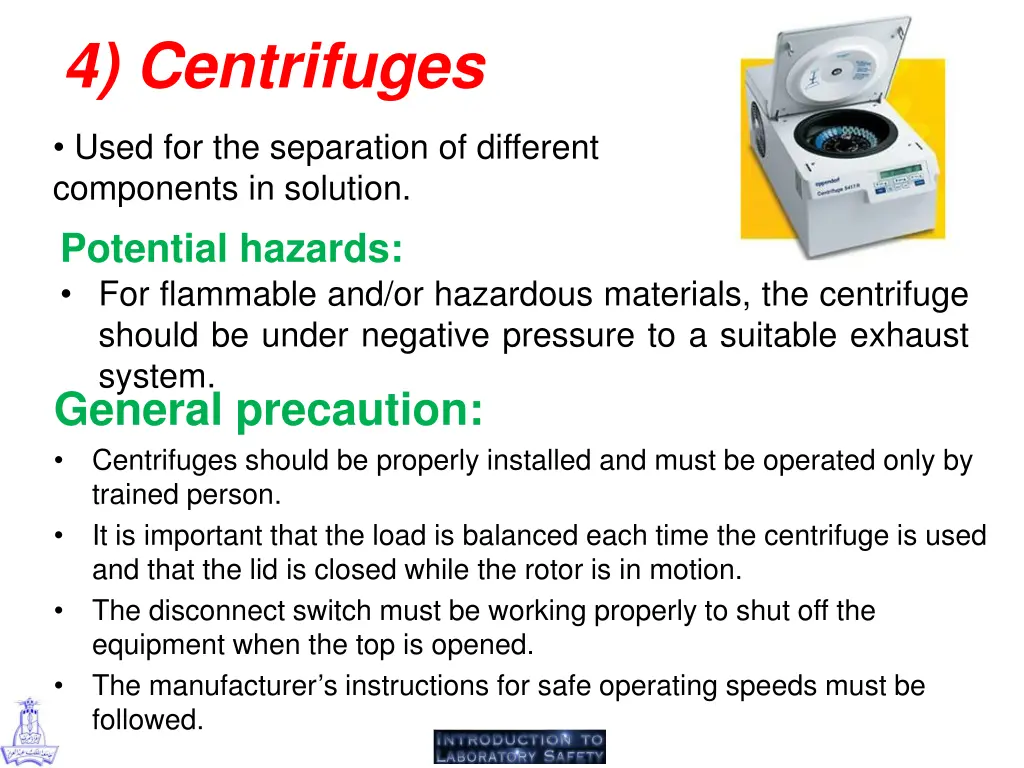 4 centrifuges