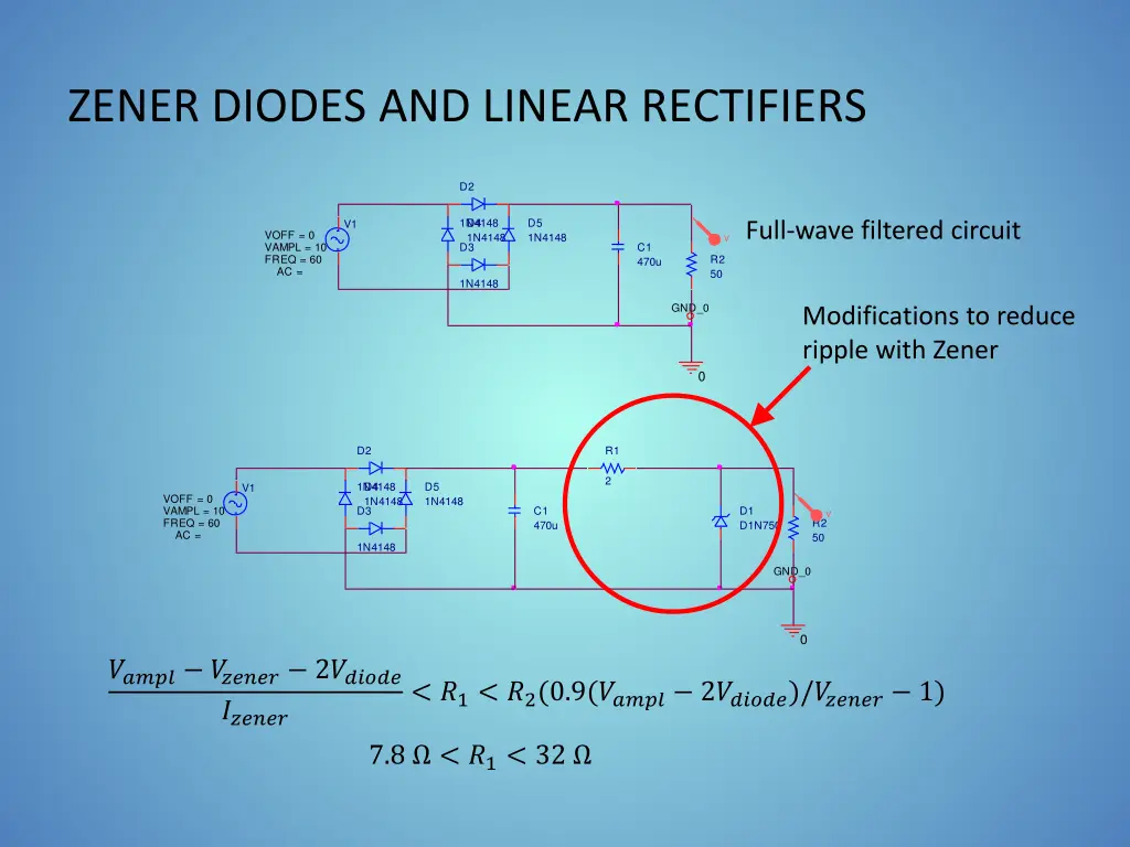 zener diodes and linear rectifiers