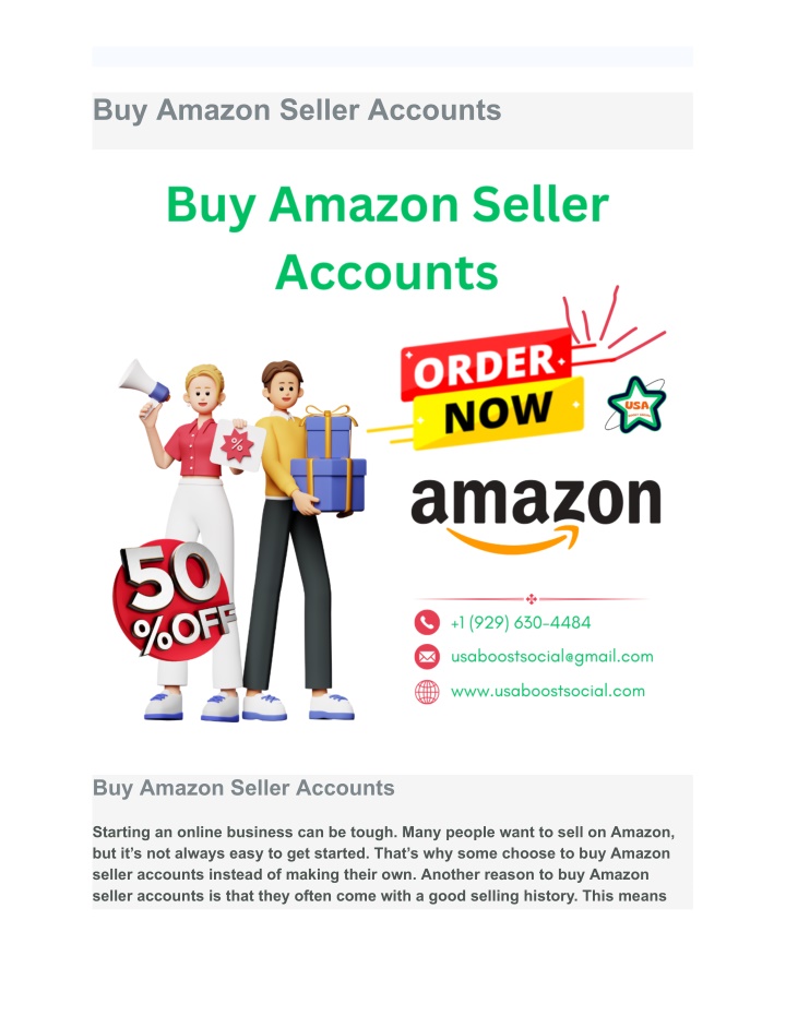 buy amazon seller accounts