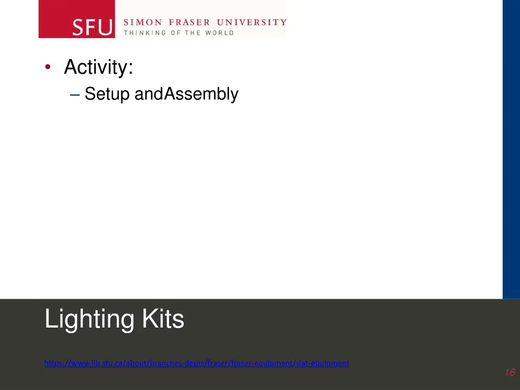 activity setup andassembly