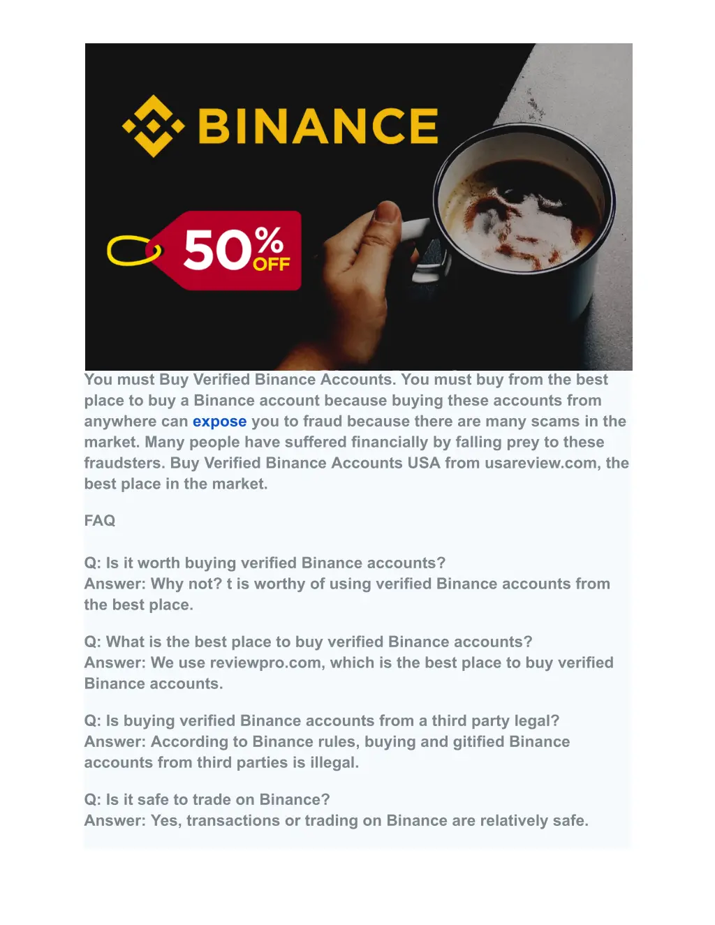 you must buy verified binance accounts you must