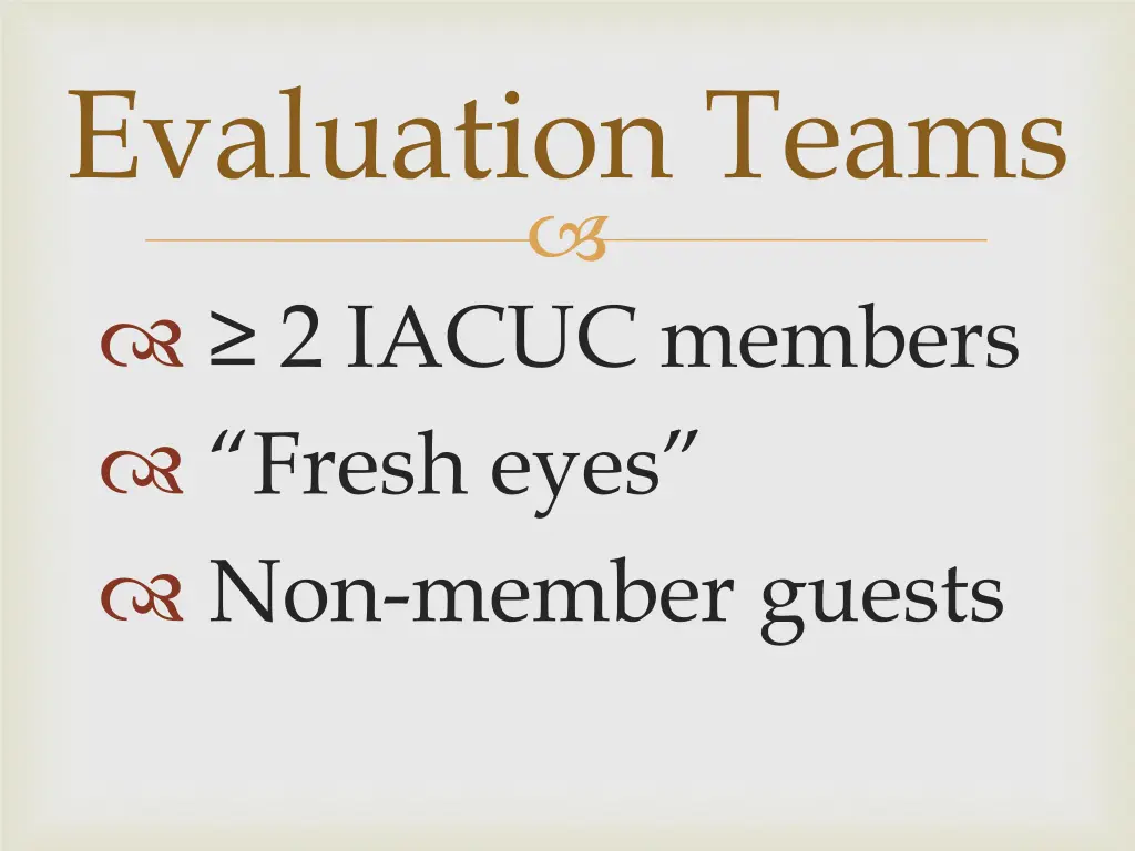 evaluation teams