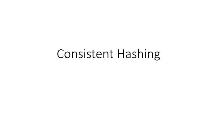 consistent hashing