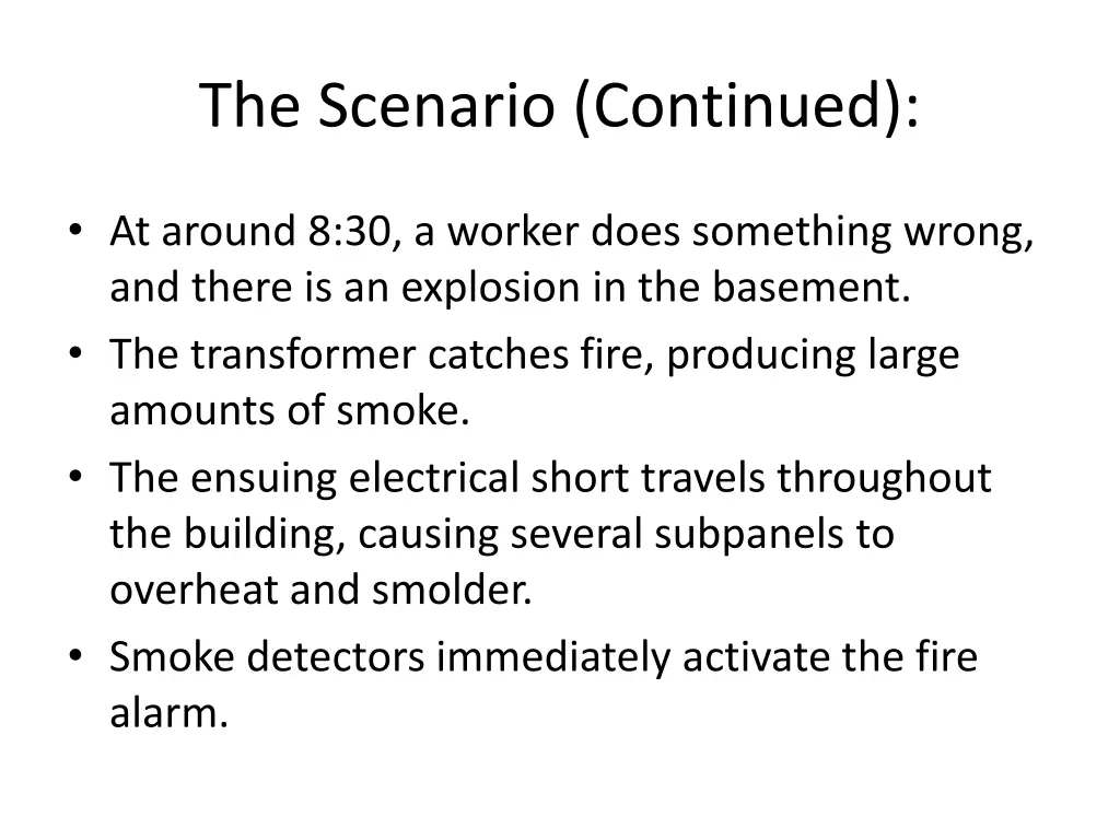 the scenario continued 1