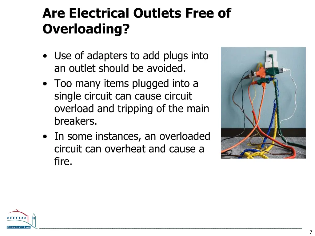 are electrical outlets free of overloading